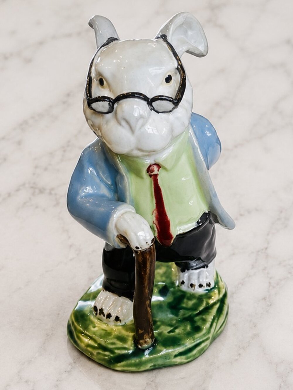 PETER RABBIT, CERAMIC, GLAZED ART POTTERY FIGURINE, HAND CRAFTED